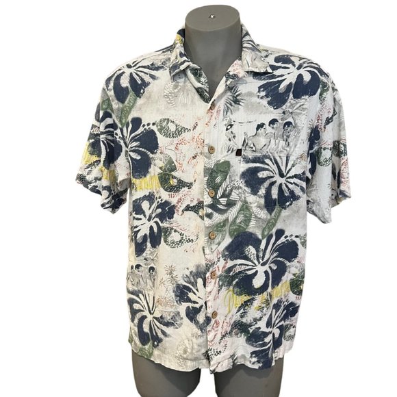 Duke Kakanamoku Shirt Mens XL Hawaiian Button Front Short Sleeve Tropical - Picture 1 of 9